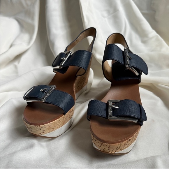 MICHAEL Michael Kors Blue Leather Cork
Wedge Sandals - Picture 5 of 6